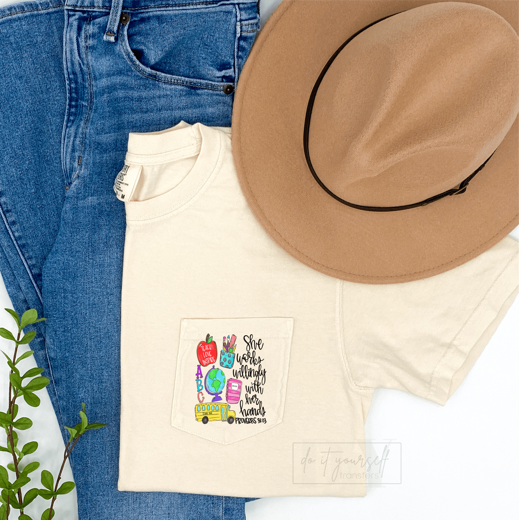 She works willingly with her hands proverbs DTF TRANSFER PRINT TO ORDER 557 - Do it yourself Transfers