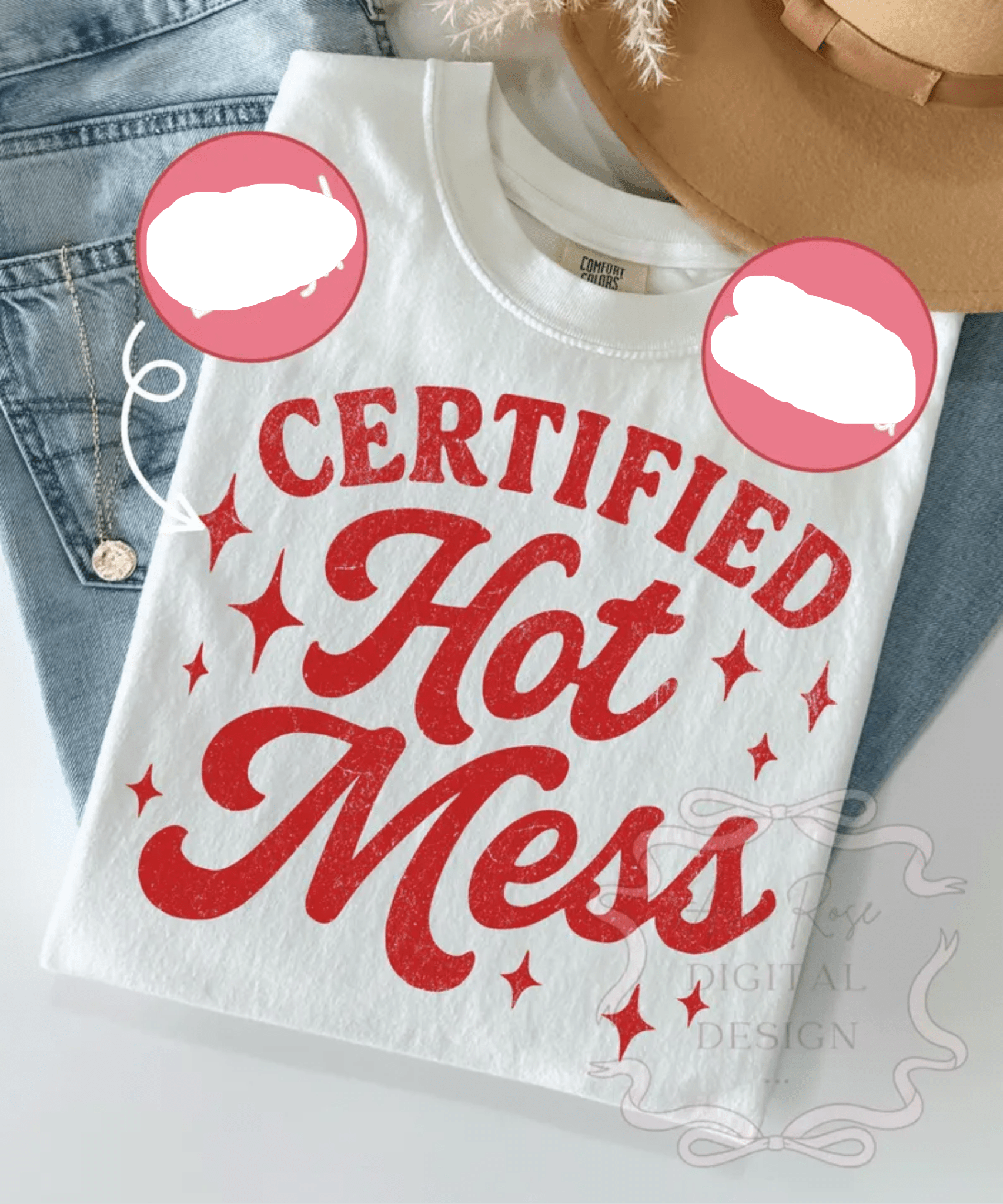 SHIPS MAY 11TH CERTIFIED HOT MESS SINGLE COLOR RED Screen Print transfers size ADULT 10X12 - Do it yourself Transfers