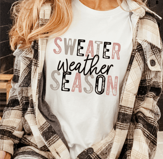 Sweater Weather Season pastel colors size ADULT DTF TRANSFERPRINT TO ORDER - Do it yourself Transfers