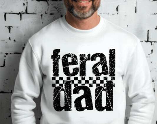 TRANSFER TUESDAY FERAL DAD CHECKER SINGLE COLOR BLACK DTF DIRECT TO FILM transfers ADULT 10X12 - Do it yourself Transfers