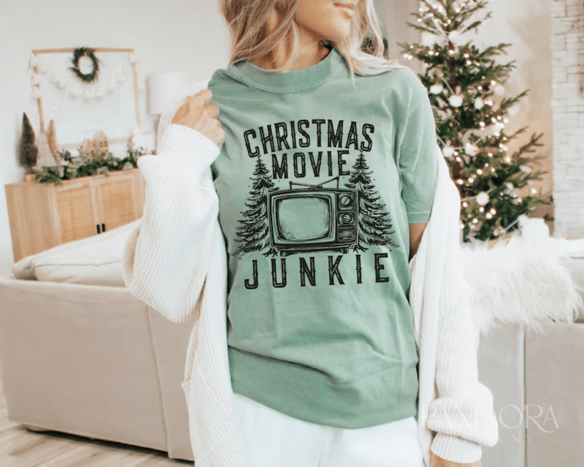 TRANSFER TUESDAY JULY 9TH CHRISTMAS MOVIE JUNKIE SINGLE COLOR BLACK Screen Print transfers size ADULT 9X12.5 - Do it yourself Transfers