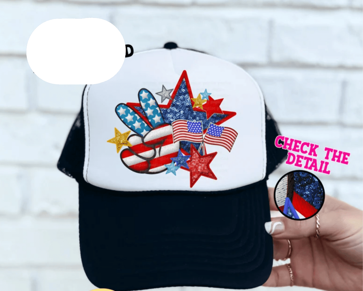 TRANSFER TUESDAY MAY 20TH JULY 4TH PEACE SIGN STARS FLAGS DTF DIRECT TO FILM transfers HAT - Do it yourself Transfers