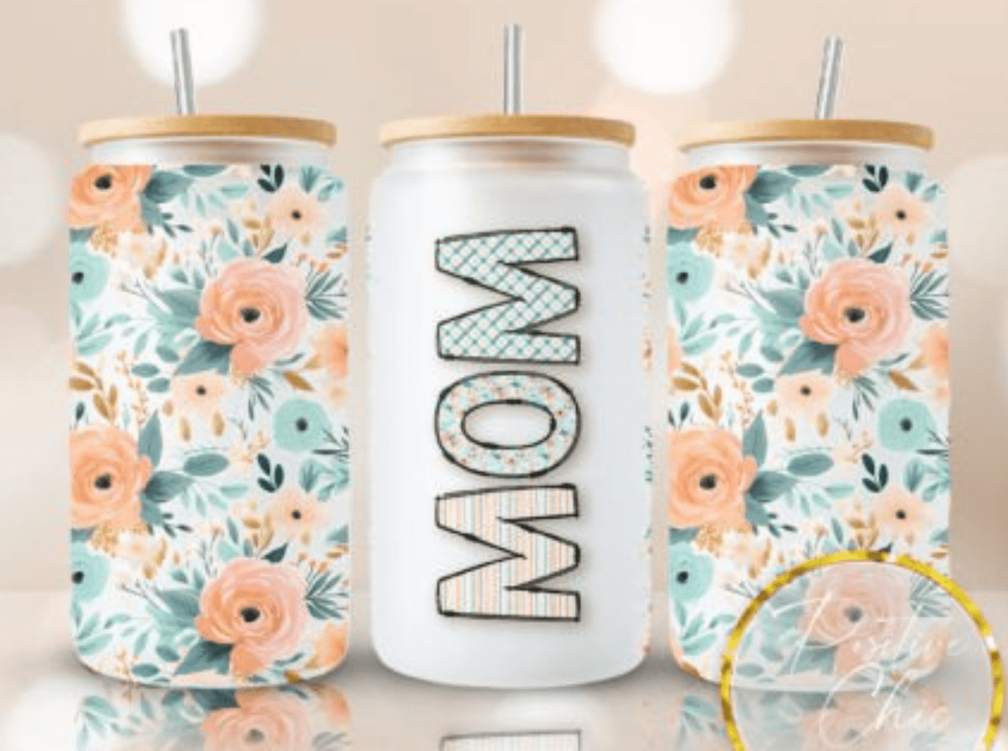 TRANSFER TUESDAY MOM PLASTEL FLOWERS CUP WRAP UV DTF 16OZ - Do it yourself Transfers