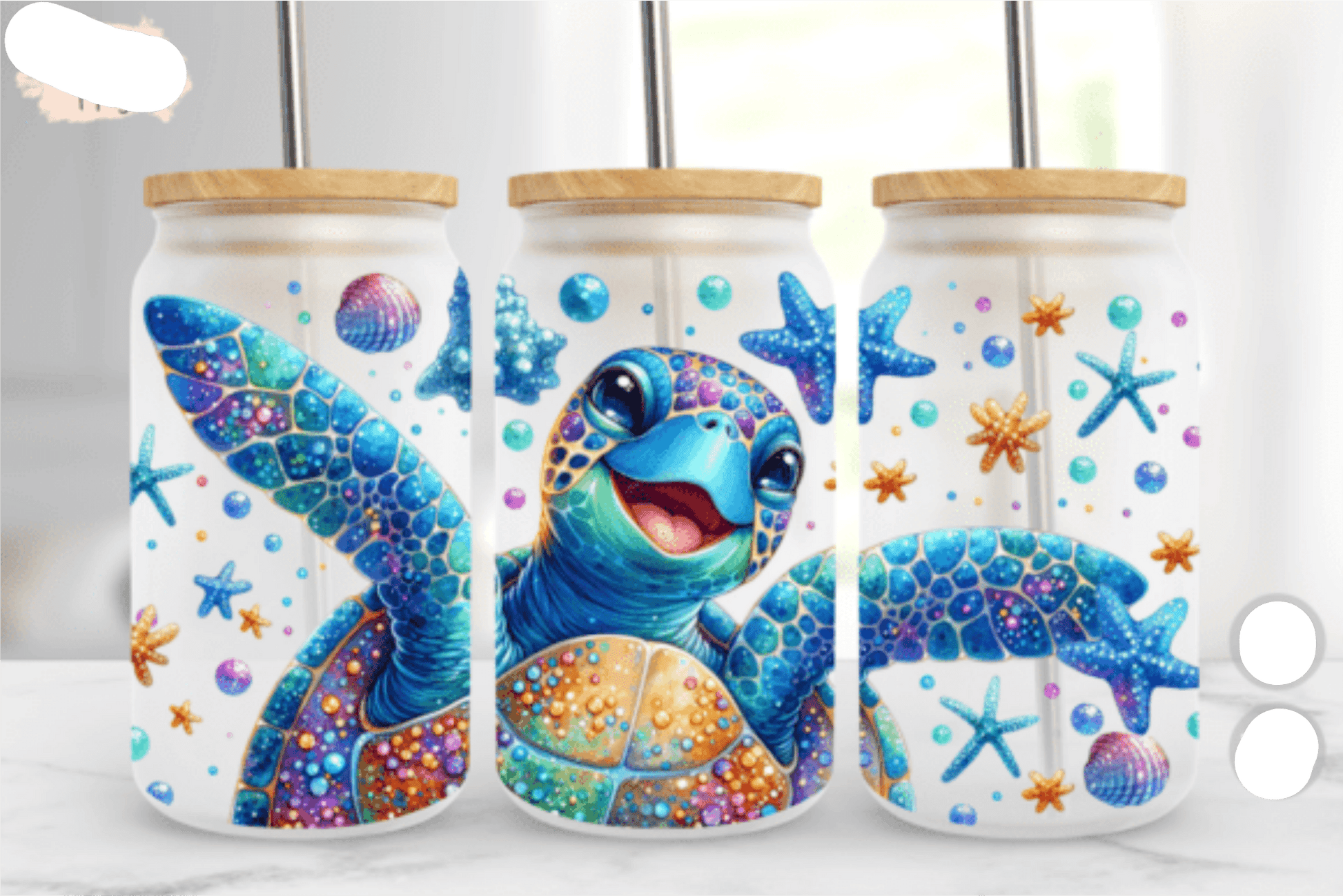 TRANSFER TUESDAY Sea Turtle Summer CUP WRAP 16OZ UV DTF - Do it yourself Transfers