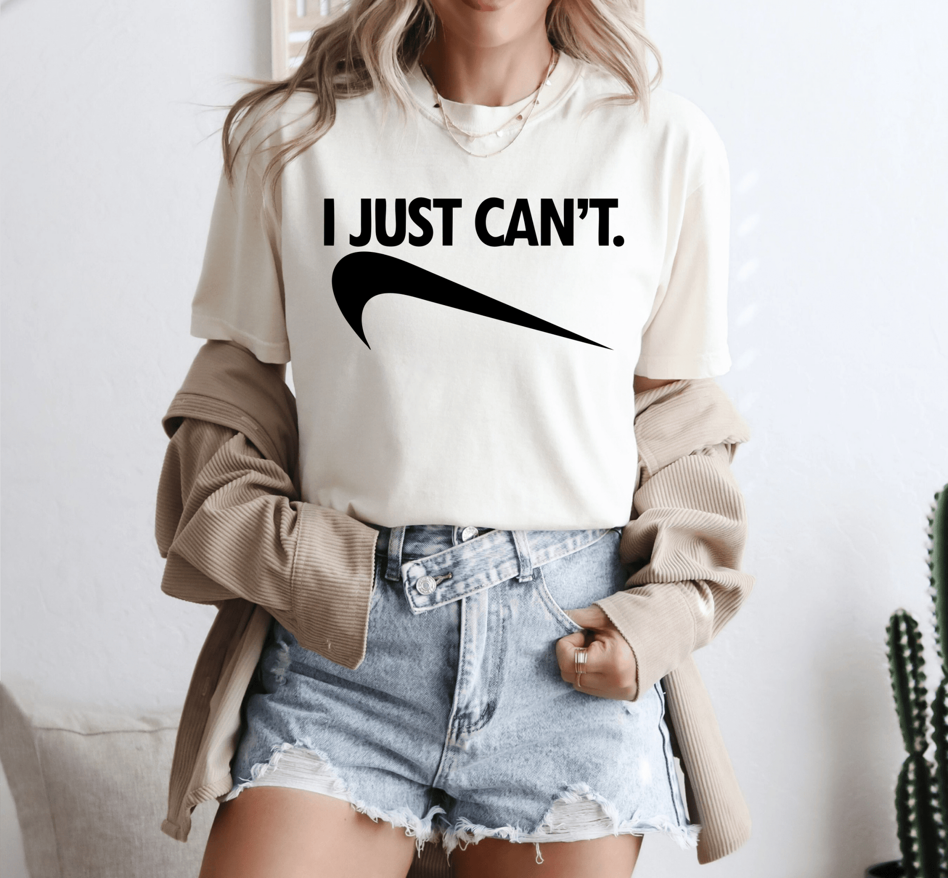 TRANSFER TUESDAY SHIPS FEB 4TH I JUST CAN'T SINGLE COLOR BLACK Screen Print transfers size ADULT 9X12.5 - Do it yourself Transfers