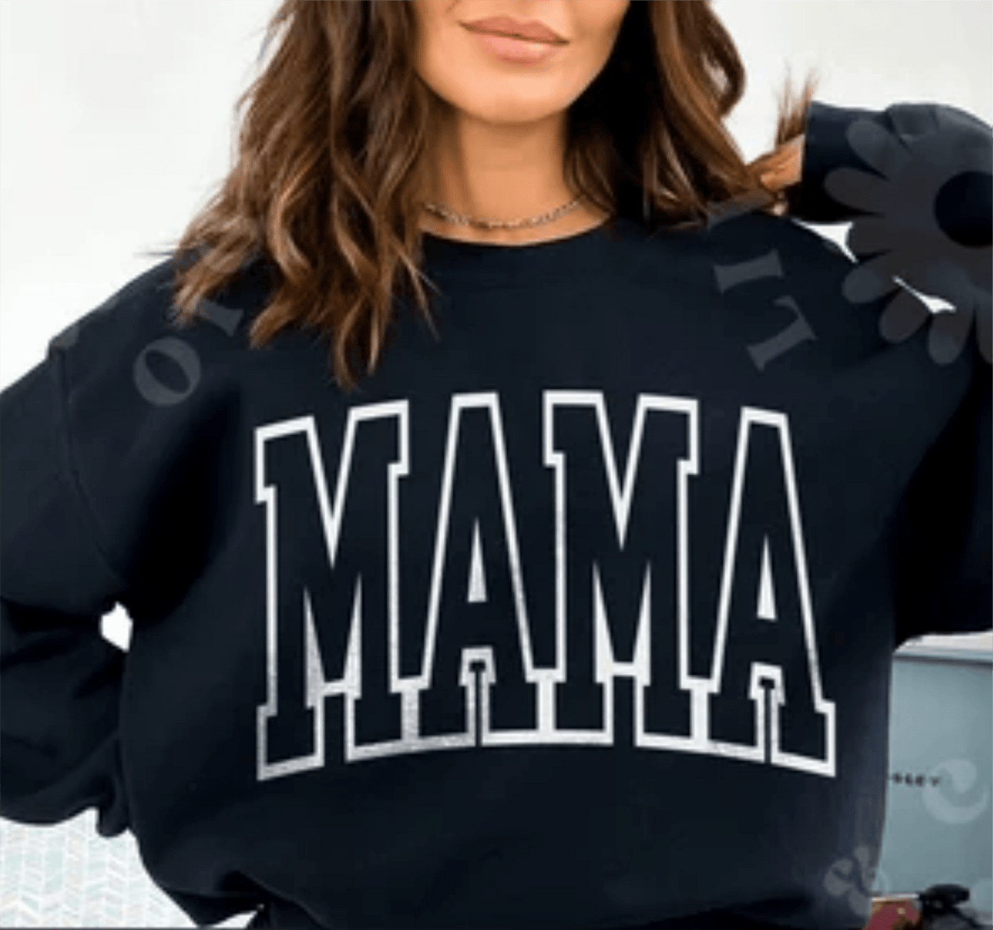 TRANSFER TUESDAY SHIPS MAR 12TH MAMA COLLEGE FONT SINGLE COLOR WHITE Screen Print transfers size ADULT 9X12 - Do it yourself Transfers