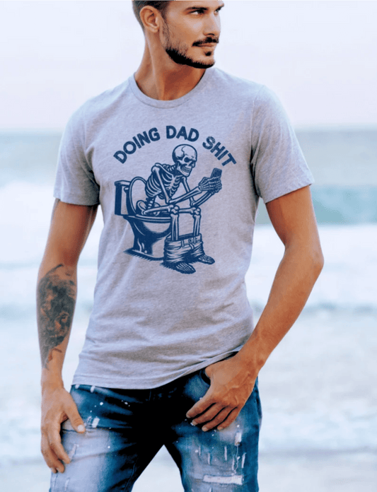 TRANSFER TUESDAY SHIPS MAR 5TH DOING DAD SHIT TOILET SKULL SINGLE COLOR BLUE CLEAR FILM Screen Print transfers size ADULT 10X12 - Do it yourself Transfers