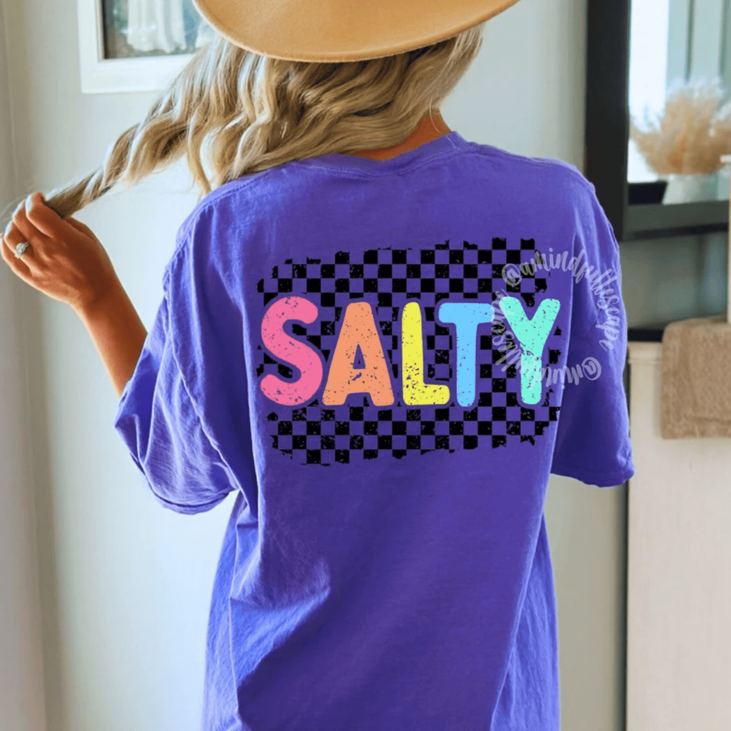 TRANSFER TUESDAY SHIPS MAR 5TH SALTY NEON MULTI CHECKER MATTE THIN CLEAR FILM SCREEN PRINT TRANSFER ADULT 9X12 - Do it yourself Transfers