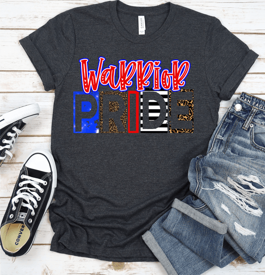 Warrior pride royal blue red team sport DTF TRANSFERSPRINT TO ORDER - Do it yourself Transfers