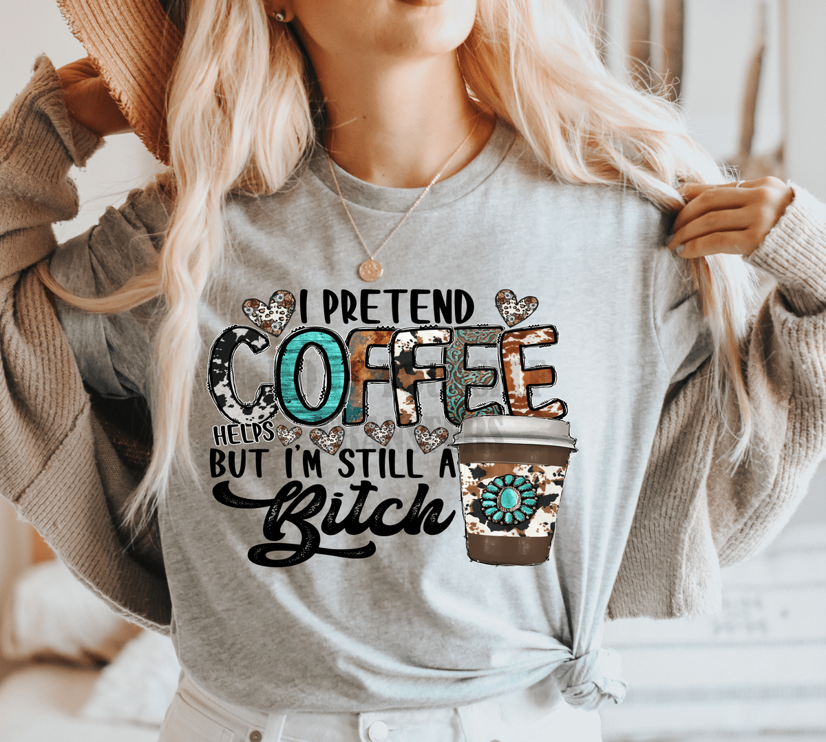 I pretend coffee helps but I'm still a Bitch ADULT size 8. DTF TRANSFER PRINT TO ORDER 88 - Do it yourself Transfers