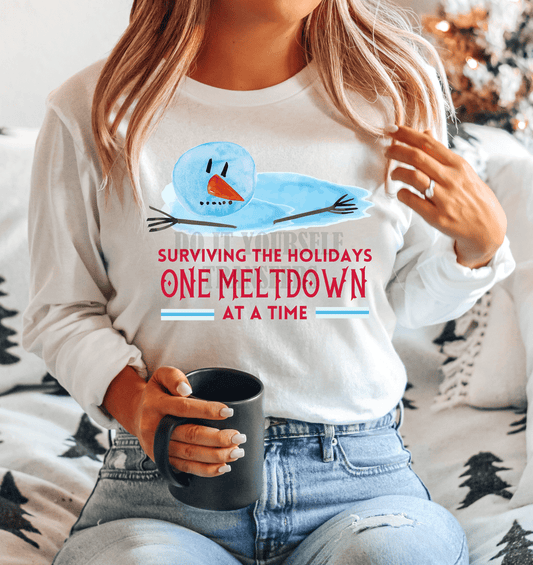 Surviving the holiday's one meltdown at a time snowman DTF TRANSFER PRINT TO ORDER 174 - Do it yourself Transfers